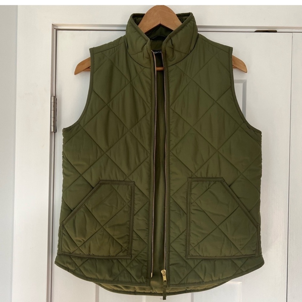J. Crew Olive Green Quilted Vest